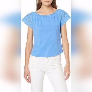 Vero Moda Blue Short Sleeve Top Women's Large